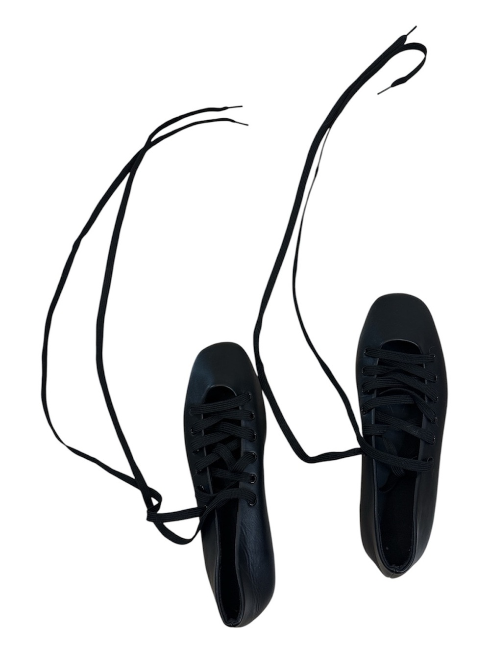 ⭐️ Fashion Black Lace-Up ballet style flats- size 42